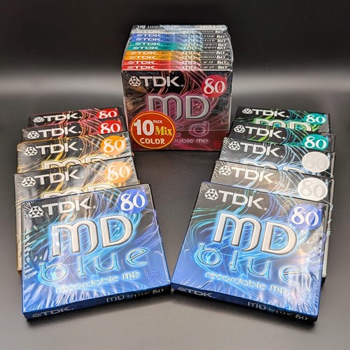 Tdk colour minidiscs - colour, blank
